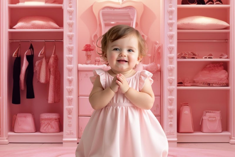 Kate Princess Cloakroom Indoor Girls Pink Room Wardrobe Seamless Photo Backdrop 7x5ft - Image 3