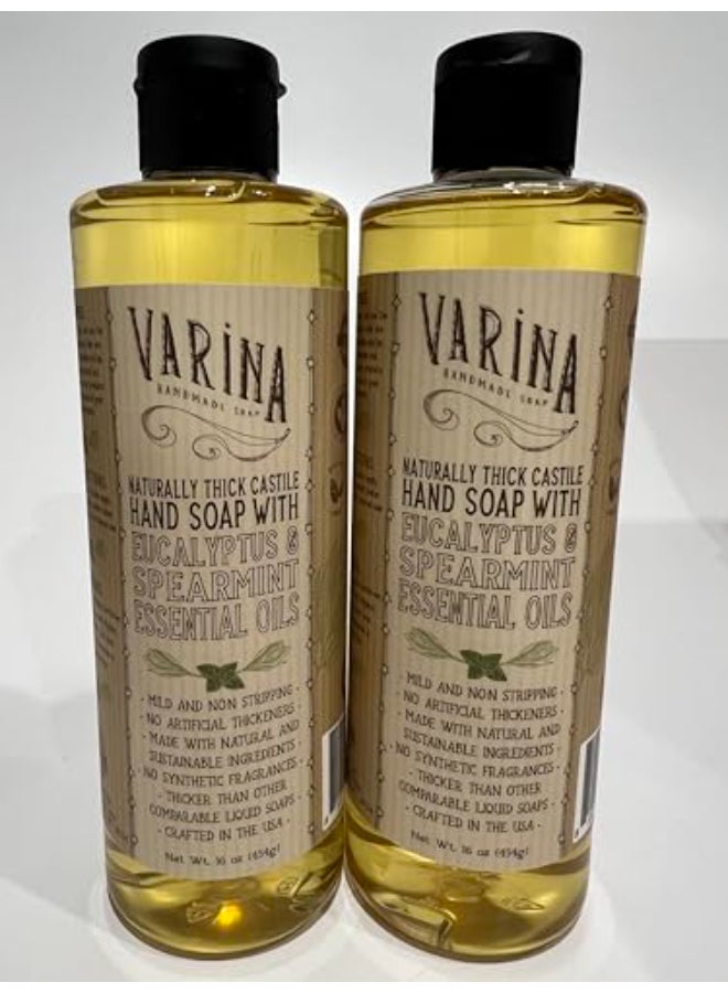Varina Liquid Soap Liquid Organic Castile Soap Eucalyptus Spearmint 32oz - Image 3