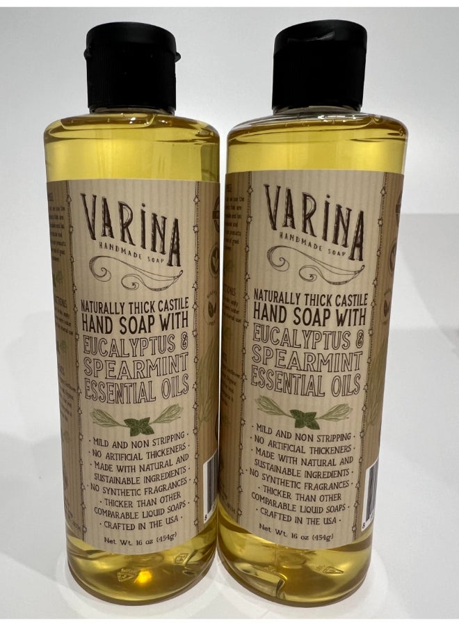 Varina Liquid Soap Liquid Organic Castile Soap Eucalyptus Spearmint 32oz - Image 4