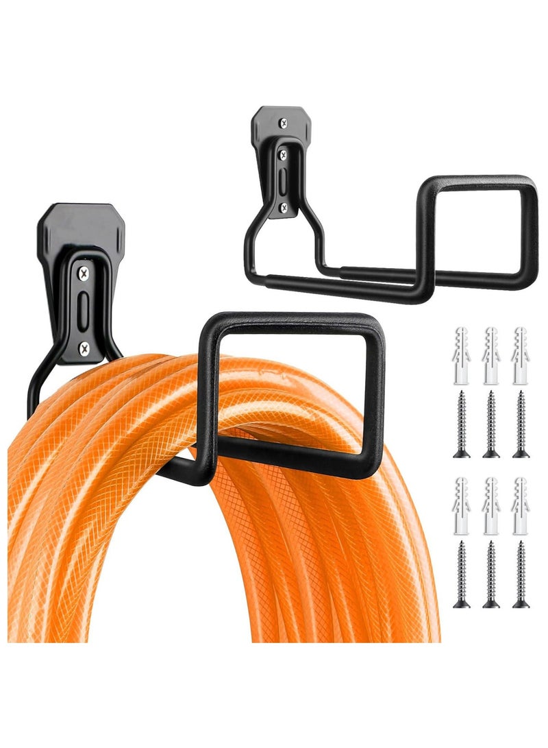 Generic 2Pcs Garden Hose Holder Wall Mount,Heavy Duty Water Hose Hanger for Garage Outside,Metal Hose Reels Hose Rack for Garden Hose Expandable Hose Water Hose Extension Hose  - Image 1