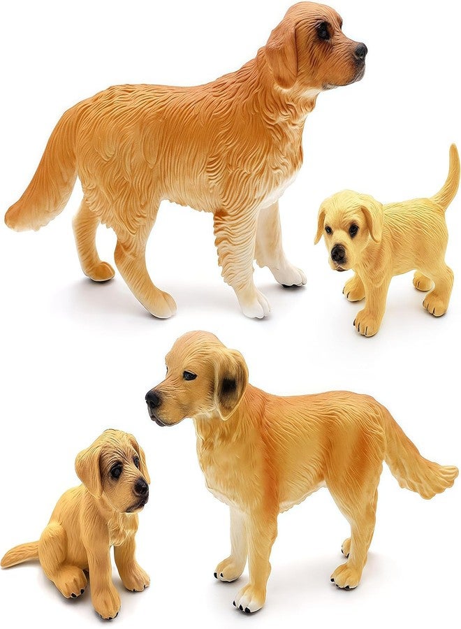 MALLEXO 4 PCS Attractive Cute Dogs & Puppy Family Animals Toy for Kids 3+ | Realistic Pet Dog Animals Toys Action Figures Set for Boys and Girls Birthday Gift for Children Best Decor & Education Items - Image 1
