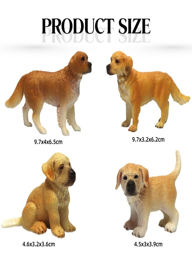MALLEXO 4 PCS Attractive Cute Dogs & Puppy Family Animals Toy for Kids 3+ | Realistic Pet Dog Animals Toys Action Figures Set for Boys and Girls Birthday Gift for Children Best Decor & Education Items - Image 4