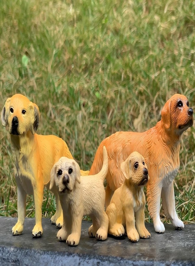MALLEXO 4 PCS Attractive Cute Dogs & Puppy Family Animals Toy for Kids 3+ | Realistic Pet Dog Animals Toys Action Figures Set for Boys and Girls Birthday Gift for Children Best Decor & Education Items - Image 2