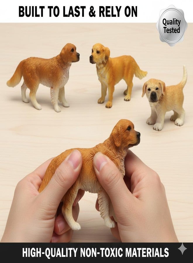 MALLEXO 4 PCS Attractive Cute Dogs & Puppy Family Animals Toy for Kids 3+ | Realistic Pet Dog Animals Toys Action Figures Set for Boys and Girls Birthday Gift for Children Best Decor & Education Items - Image 5