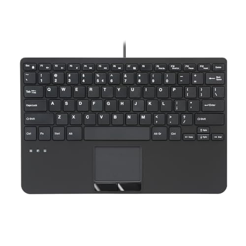 Perixx PERIBOARD-525 US, Wired Mini USB Keyboard with Touchpad - X Type Scissor Keys - 11.18x7.17x1.1 Inches - Build-in 2 USB Hubs - US English - Image 1
