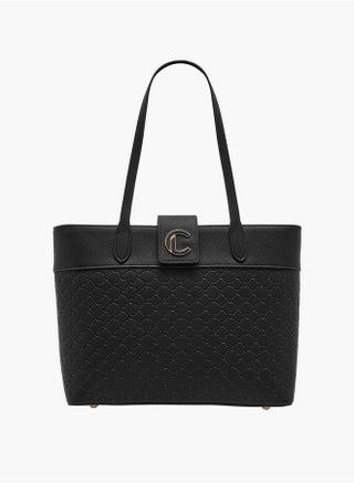 Women's Monogram Embossed Tote Bag with Double Handle and Zip Closure - pzsku/Z644C2095BBA569436D5BZ/45/1744357814/e0929967-b4a8-4eea-8421-d428784eb5eb