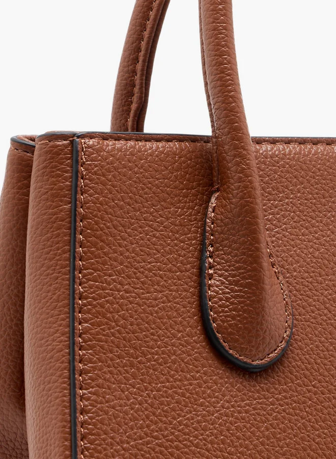 Le Confort Women's Monogram Print Tote Bag with Detachable Strap and Zip Closure