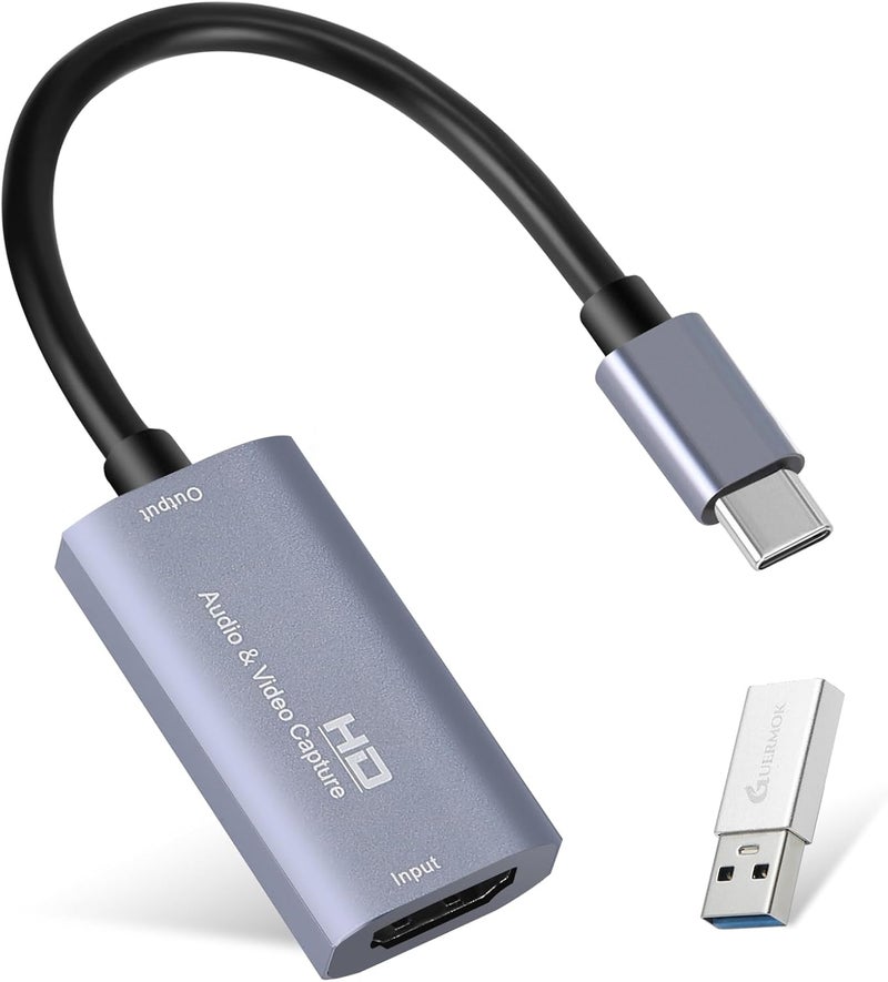 Guermok Video Capture Card, USB 3.0 HDMI to USB C Audio Capture Card, 4K 1080p60fps Capture Devices for Gaming Live Streaming Video Recorder, Works for Windows Mac OS System for Switch, Xbox - Image 1
