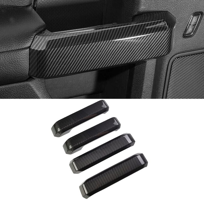 Keptrim for F150 ABS Carbon Fiber Inner Door Handles Cover Trim for Ford F150 2015 2016 2017 2018 2019 2020 4pcs