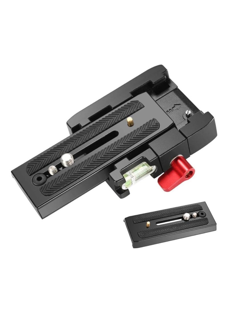 VKL Aluminum Alloy Mount Quick Release Plate Aluminium Alloy Camera Base Plate Bubble Leveler Safety Pin for Tripod Slide Rail Stabilizer Fluid Head  - Image 1