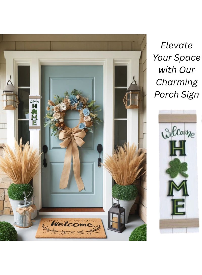 Decorhills Welcome Home and Family Porch Sign Decor Wooden Hanging Sign Door Porch Standing Decorative Signs Plaques for Front Door, Outdoor, Indoor, Welcome Sign Home Decoration - Home Sign - Image 4