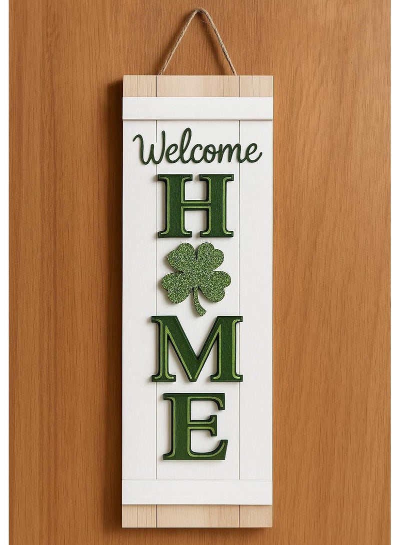 Decorhills Welcome Home and Family Porch Sign Decor Wooden Hanging Sign Door Porch Standing Decorative Signs Plaques for Front Door, Outdoor, Indoor, Welcome Sign Home Decoration - Home Sign - Image 1