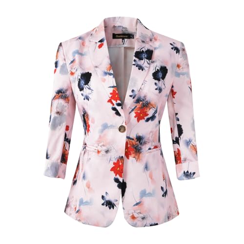 Beninos Womens Blazers 3/4 Sleeve Lightweight Office Work Blazer Jacket (1905 Pink, M) - Image 1