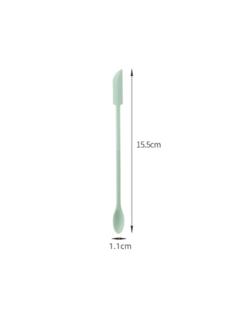 Mini Silicone Double-headed Sharp Scraper Spoon Cosmetic Skin Care Products Extraction Tool Set Including Avocado Jam Scraper-Specifications:Light Green#short