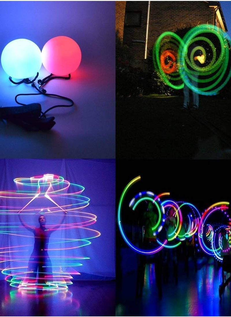 Y&D - LED Poi Ball Swirling Light Rave Toy Color Changing Balls Soft Glow for Beginners and Professionals (Set of 2) - Image 1
