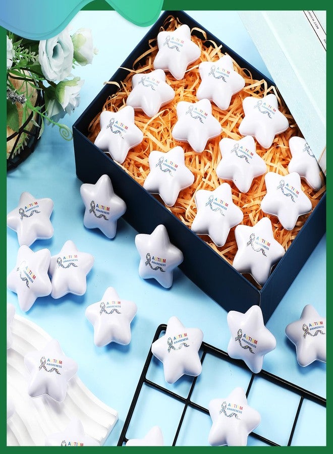 Arrowbash مجموعة أروباش، ١٠٠ قطعة من كرات الضغط الصغيرة البيضاء المصنوعة من الفوم، للتوعية بمرض التوحد، لتخفيف التوتر، هدايا ومستلزمات التوعية بمرض التوحد، ألعاب لتخفيف قلق البالغين، هدايا لجمع التبرعات، دعم العقول - Image 3