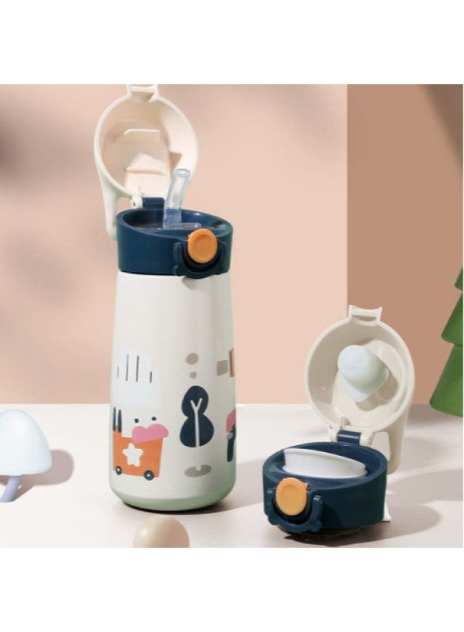 Stainless Steel Vacuum Cup Food Grade Large Capacity Children's Straw Cup Convenient Portable Straight Water Cup