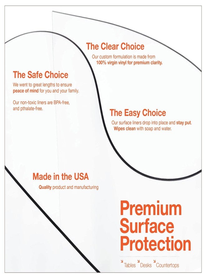 ExactMade - Clear Table Protector, USA Made, Safe, 18 x 36 Inch, 2mm Thick Ultra Smooth Vinyl, Clear Desk Cover Protector for Office Desk, Table Cover Custom for Wooden Table - Image 5