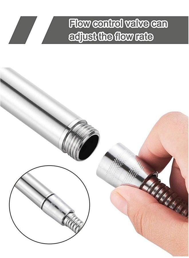 HOMESTAR High Pressure Shower Head, 304 Stainless Steel Handheld Head with 150CM Hose and Adhesive Holder, Rustproof Water Sprinkler, Silver - Image 4