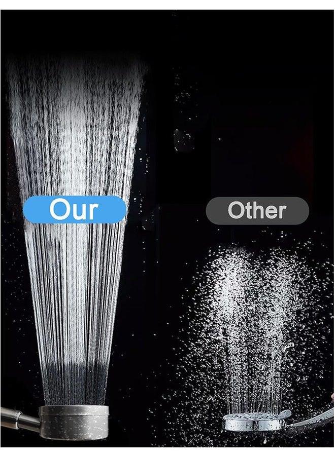 HOMESTAR High Pressure Shower Head, 304 Stainless Steel Handheld Head with 150CM Hose and Adhesive Holder, Rustproof Water Sprinkler, Silver - Image 5