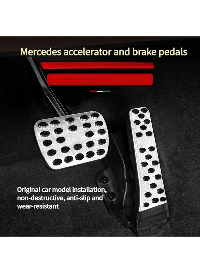 One Pair Silvery Anti Slip Car Throttle And Brake Pedal Mats Durable Metal Construction - Image 3