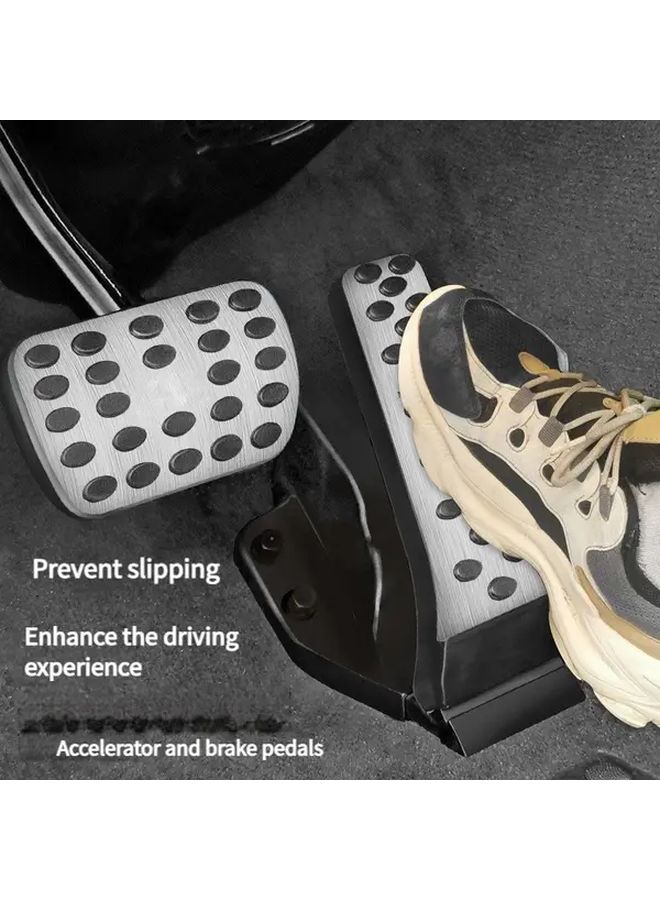 One Pair Silvery Anti Slip Car Throttle And Brake Pedal Mats Durable Metal Construction - Image 4