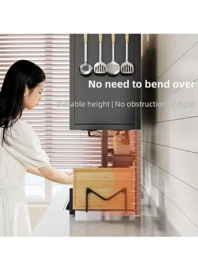 سيسلي رف تجفيف الأطباق للمطبخ، رف تخزين أدوات متعدد الاستخدامات وموفر للمساحة بطبقتين باللون الأسود، تصميم مقاوم للغبار وصرف الماء - Image 5