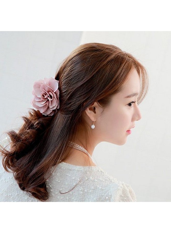 Meilliwish Flower Fabrics Hair Claw Clip (LightBrown)(D06) - Image 4