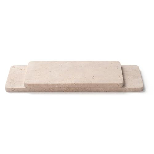 IVAILEX Edgeless Travertine Bathroom Vanity Tray, Decorative Rectangular Marble Tray for Countertop, Dresser, Jewelry, Perfume, Candle, Soap 7.8inch x 3.9inch x 0.4inch - Image 5