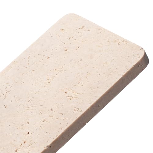 IVAILEX Edgeless Travertine Bathroom Vanity Tray, Decorative Rectangular Marble Tray for Countertop, Dresser, Jewelry, Perfume, Candle, Soap 7.8inch x 3.9inch x 0.4inch - Image 4