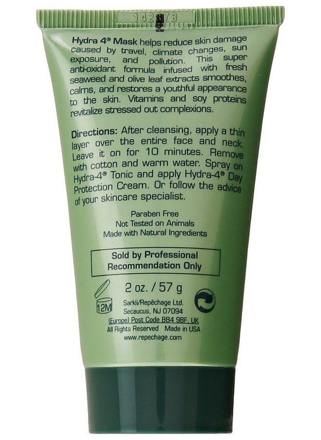 Repechage - Hydra 4 Mask Deeply Moisturizing And Soothing Facial Skincare With Vitamin E + Lactic Acid + Natural Shea Butter + Calamine For Dry And Sensitive Skin Types To Calm And Nourish 2 Oz - Image 1