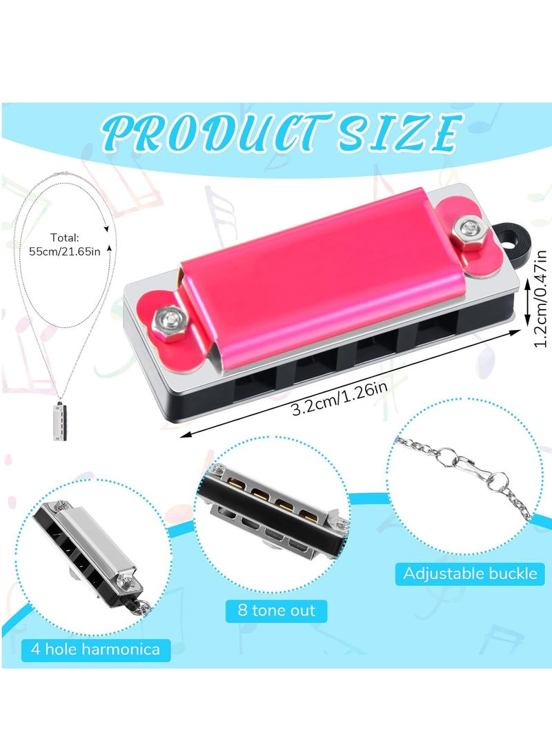 Generic 8 Pcs Mini Harmonica Necklace Cute 4 Hole Tone Adorable Adults Kids Portable Music Party Favors Instrument, Colorso  - Image 2