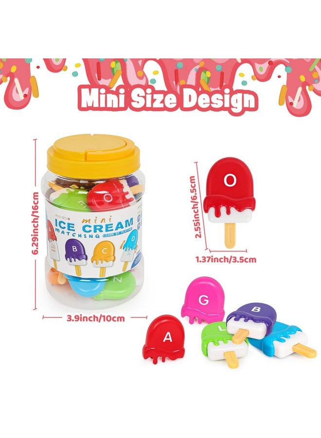 كيزه ألعاب تعليمية من kizh، مطابقة الحروف الأبجدية، لعبة المهارات الحركية الدقيقة، ألعاب الآيس كريم ذات الوجهين، أنشطة تعليمية لمرحلة ما قبل المدرسة، مونتيسوري للأطفال الصغار من عمر 2 إلى 3 سنوات. - Image 2