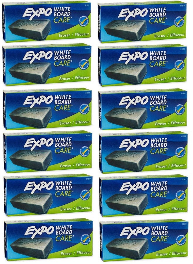 Expo Expo 81505 Block Eraser Dry Erase Whiteboard Board Eraser, Soft Pile, 5 1/8 W x 1 4 H - Pack of 12  - Image 1