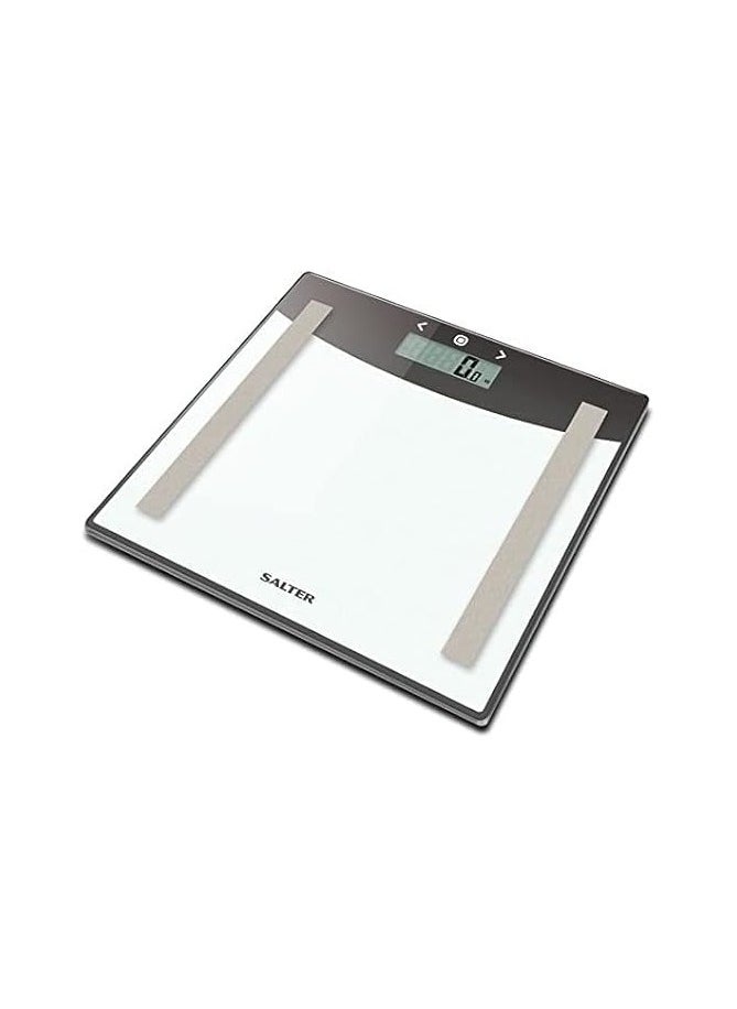 Salter - Salter Glass Analyser Digital Bathroom Scales 9137SVWH3R Silver - Image 1