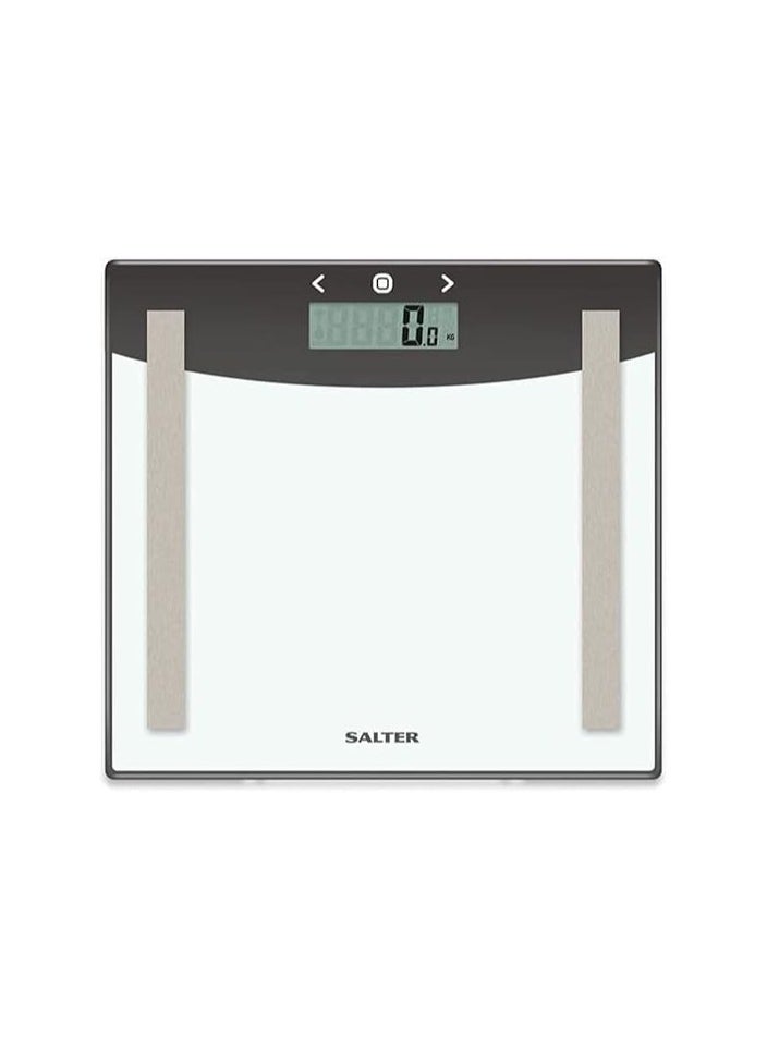 Salter - Salter Glass Analyser Digital Bathroom Scales 9137SVWH3R Silver - Image 1