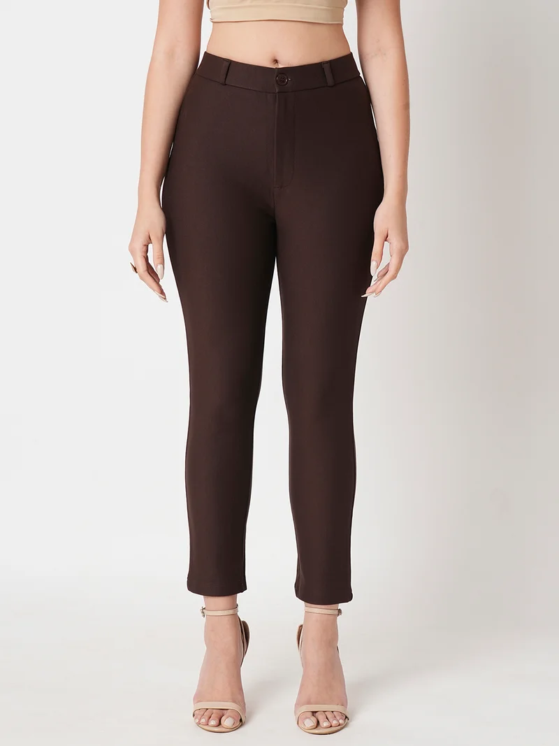 globus Women Skinny Fit High-Rise Stretchable Trousers
