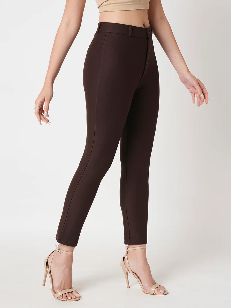 globus Women Skinny Fit High-Rise Stretchable Trousers