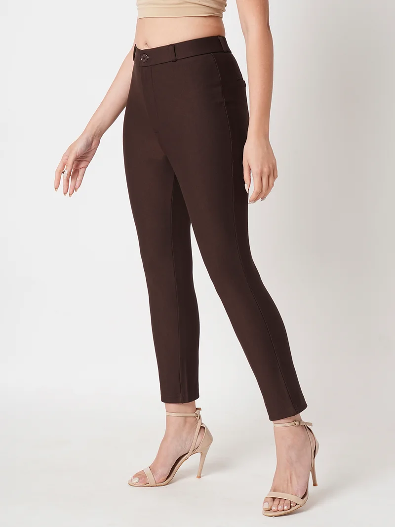 globus Women Skinny Fit High-Rise Stretchable Trousers