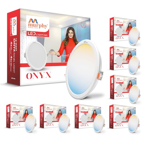 Murphy 10W Recessed Round Trimless LED Panel Light | 3-in-1 Colour Changing – Cool White/Neutral White/Warm White – Pack of 8 - Image 1