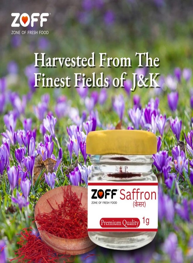 Zoff kesar saffron original- Premium Kashmiri kesar saffron- Hand-Picked & Naturally Aromatic -Perfect for Cooking, Desserts & Wellness -Net Weight: 1g - Image 5