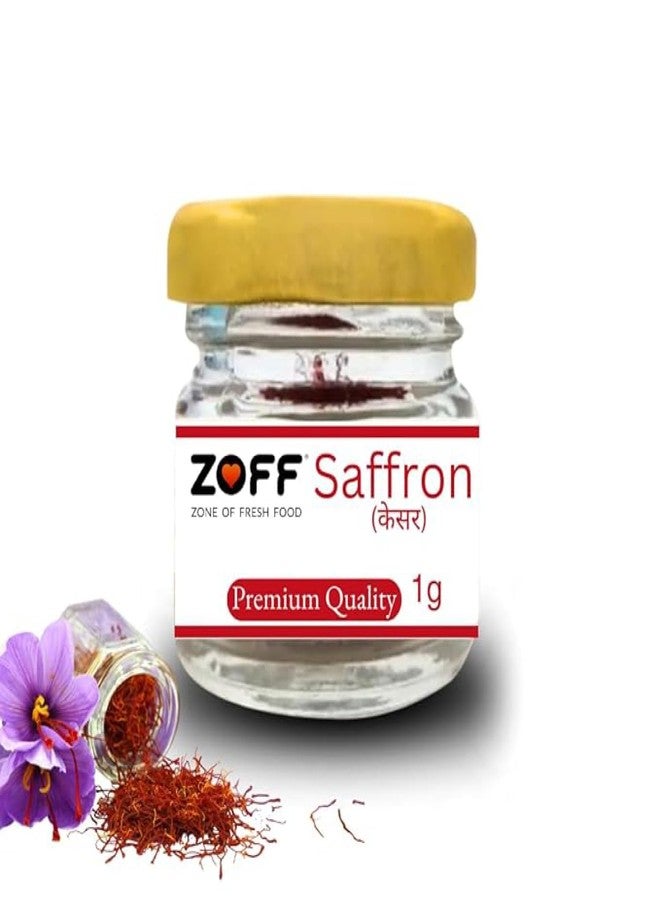 Zoff kesar saffron original- Premium Kashmiri kesar saffron- Hand-Picked & Naturally Aromatic -Perfect for Cooking, Desserts & Wellness -Net Weight: 1g - Image 1
