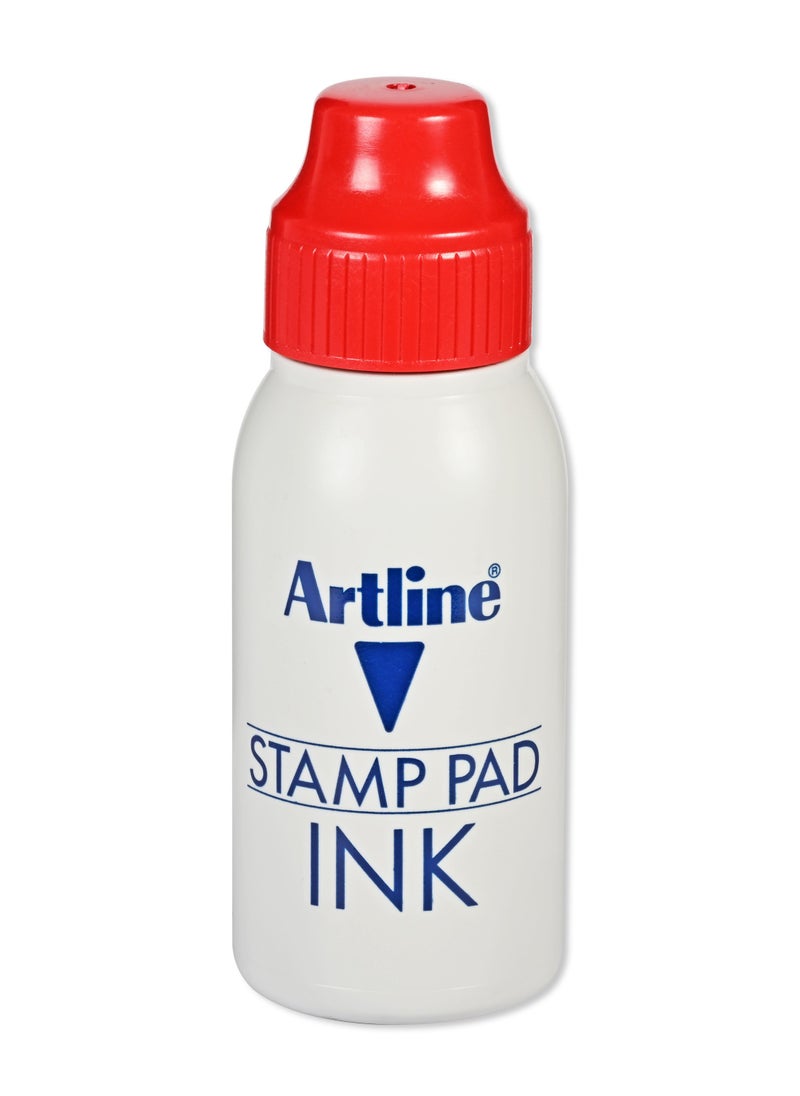 Artline - Artline ESA-2N Stamp Pad Ink, 50c.c/mls Bottle, Color:Red - ARIKESA2NRE - Image 1