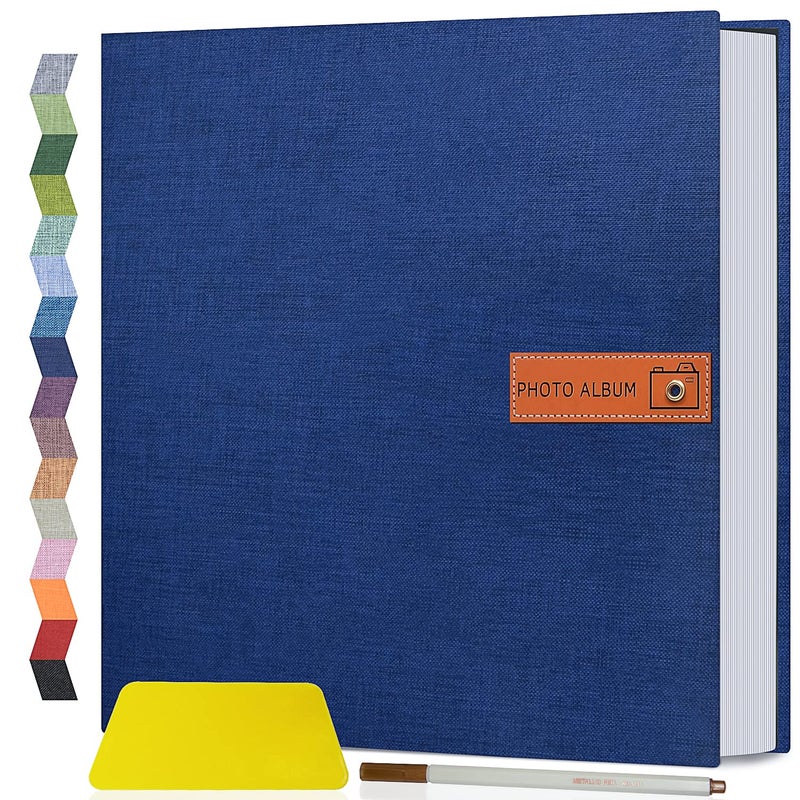 Popotop Large Photo Album Self Adhesive 4x6 5x7 8x10 Scrapbook Album DIY Picture BookGifts for MomFamily Baby and Weddingwith Metal Pen and Plastic Board