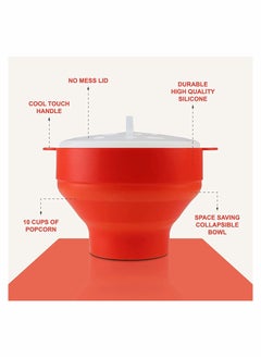 Y&D Silicone Microwave Popcorn Popper with Lid, BPA Free  - Image 2