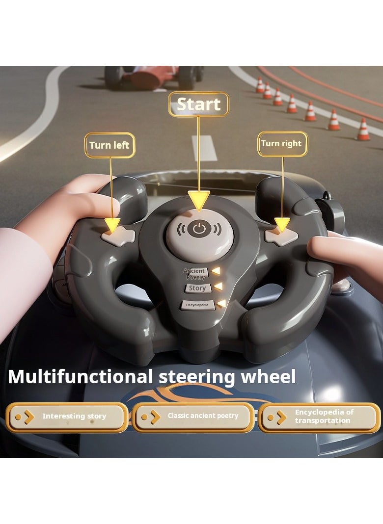 SARAQITA - 3D Racing Adventure Steering Wheel Toy - Interactive Educational Learning Race Car Toy for Boys and Girls - Car Simulator Steering Wheel Racing Game With Music - Image 1