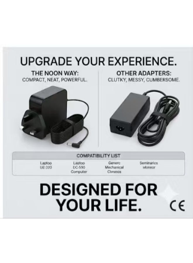 Captaintech 45W 19V AC Laptop Charger Adapter Compatible with ASUS Notebooks - Premium Durable Power Supply Cord (Black) - Image 2