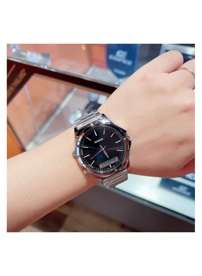 كاسيو ساعة كاسيو MTP-VC01D-1EUDF للرجال، مينا سوداء، سوار فضي - Image 2