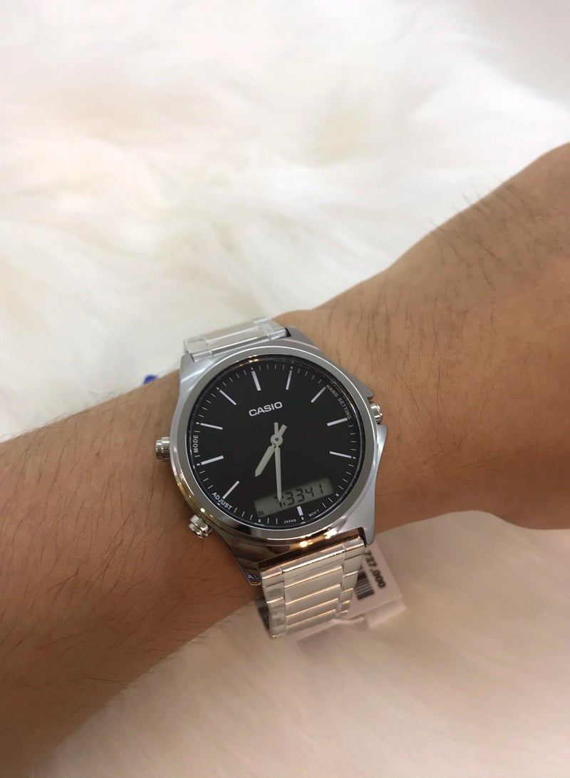 كاسيو ساعة كاسيو MTP-VC01D-1EUDF للرجال، مينا سوداء، سوار فضي - Image 3