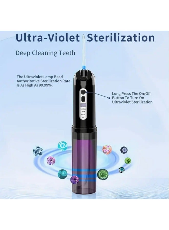 general Cordless Water Flosser For Teeth, Gums, Braces, Dental Care,Portable Oral Irrigator,UV Sterilization , LED Power Display ,  IPX7 Waterproof, 250 ML Detachable Water Tank ,Home & Travel - Image 4